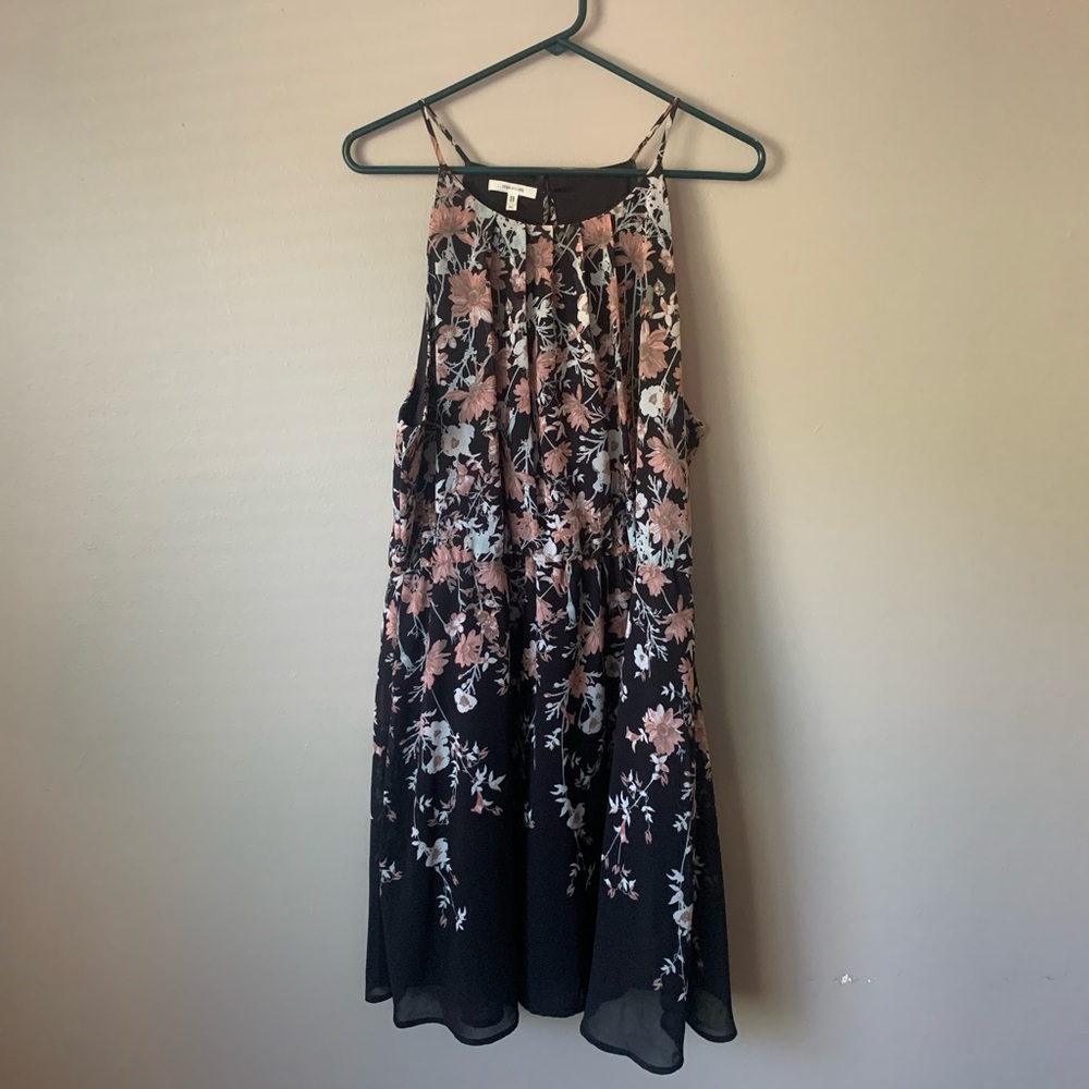 Maurices Black & Blush Pink Floral Dress
